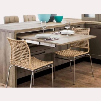 TAULA EXTRAÏBLE LUNCH 900X120X540mm INOX/BLANC