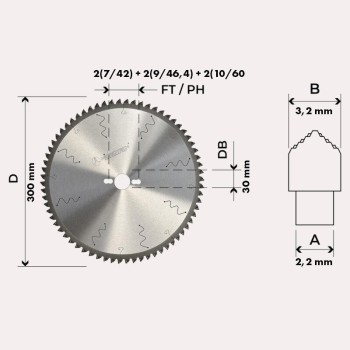 CIRCULAR DE DIAMANT LASERSTEP D300X3,2X30  H6mm (No necessites incisor)
