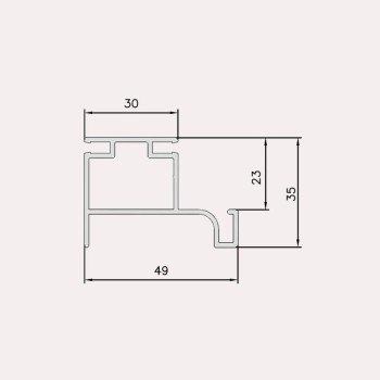 PERFIL GOLA INTERIOR VERTICAL LATERAL CURVO 2,5 m